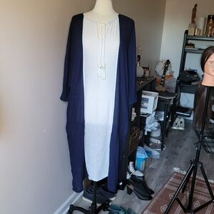 Sigrid Olsen Navy and White Maxi Dress